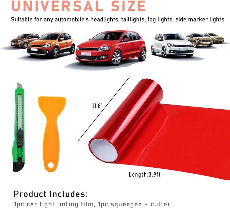 KVAEY Car Light Tint Film, 12×48 Inch Tint Vinyl Wrap Film Roll with Squeegee and Cutter, Self-Adhesive Film Sticker for Car Headlights Tail Lights Fog Lights, Car Accessories - Image 2